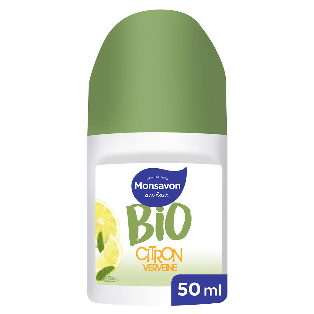 Déodorant citron verveine BIO MONSAVON, bille de 50ml