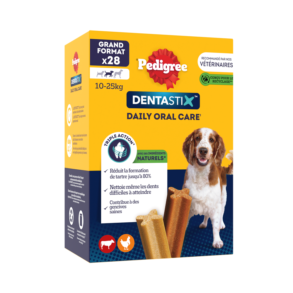 Bâtonnets à mâcher moyen chien Dentastix PEDIGREE x28 - 720g