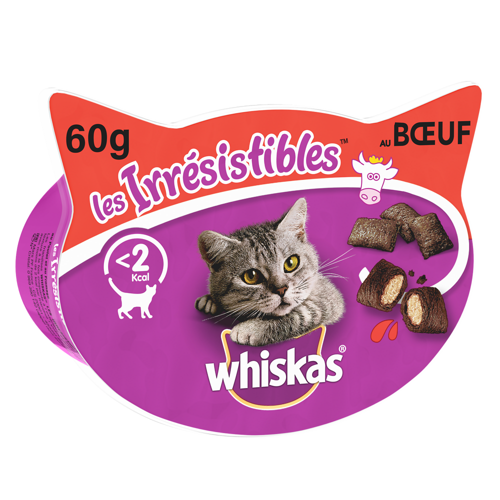 Friandises chat Les Irrésistibles au boeuf WHISKAS - 60g