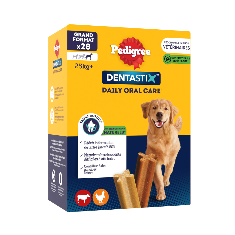 Bâtonnets à mâcher grand chien Dentastix PEDIGREE x28 - 1080g