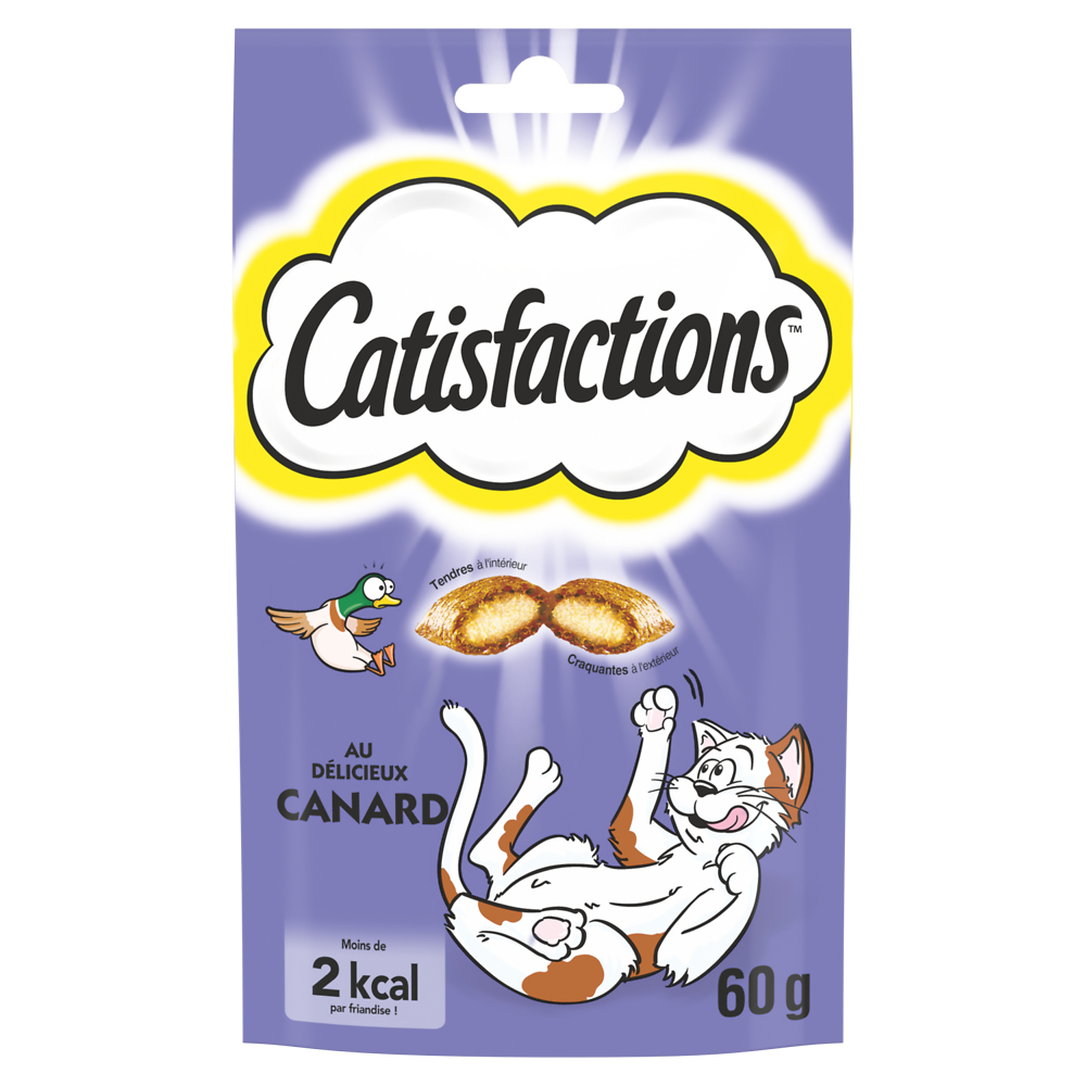 Friandises chat au canard CATISFACTIONS - 60g