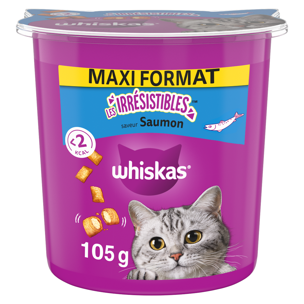 Friandises chat Les Irrésistibles au saumon WHISKAS - 105g