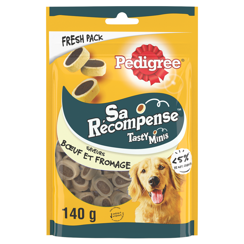 Friandises chien Sa Récompense Tasty Minis au boeuf fromage PEDIGREE -140g