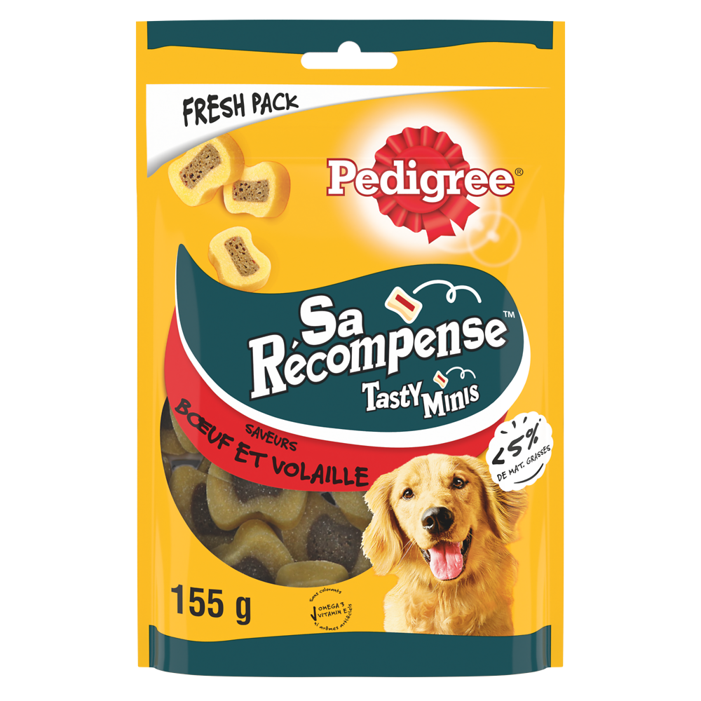 Friandises chien Sa Récompense Tasty Minis au boeuf volaille PEDIGREE- 155g