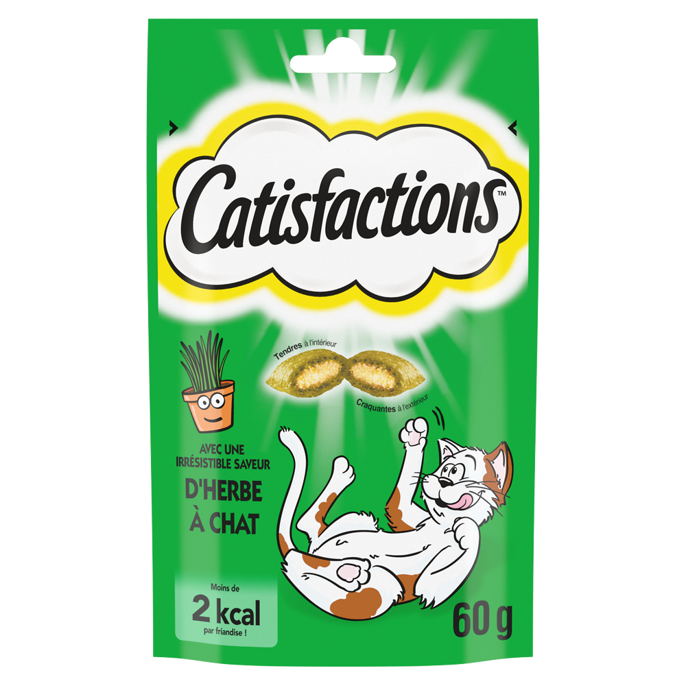 Friandises chat saveur herbe à chat CATISFACTIONS - 60g