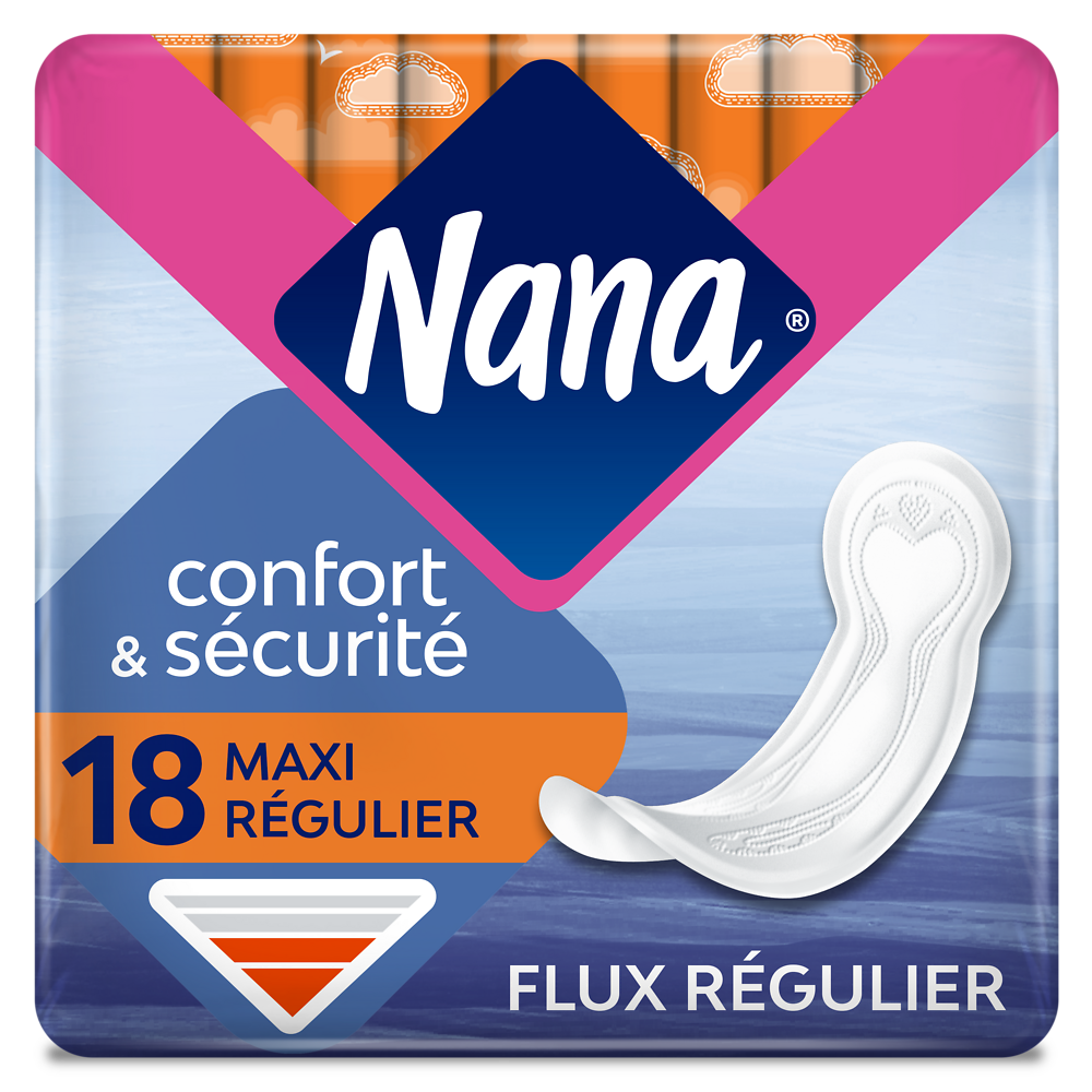 Serviettes hygiéniques maxi Normal NANA, x18