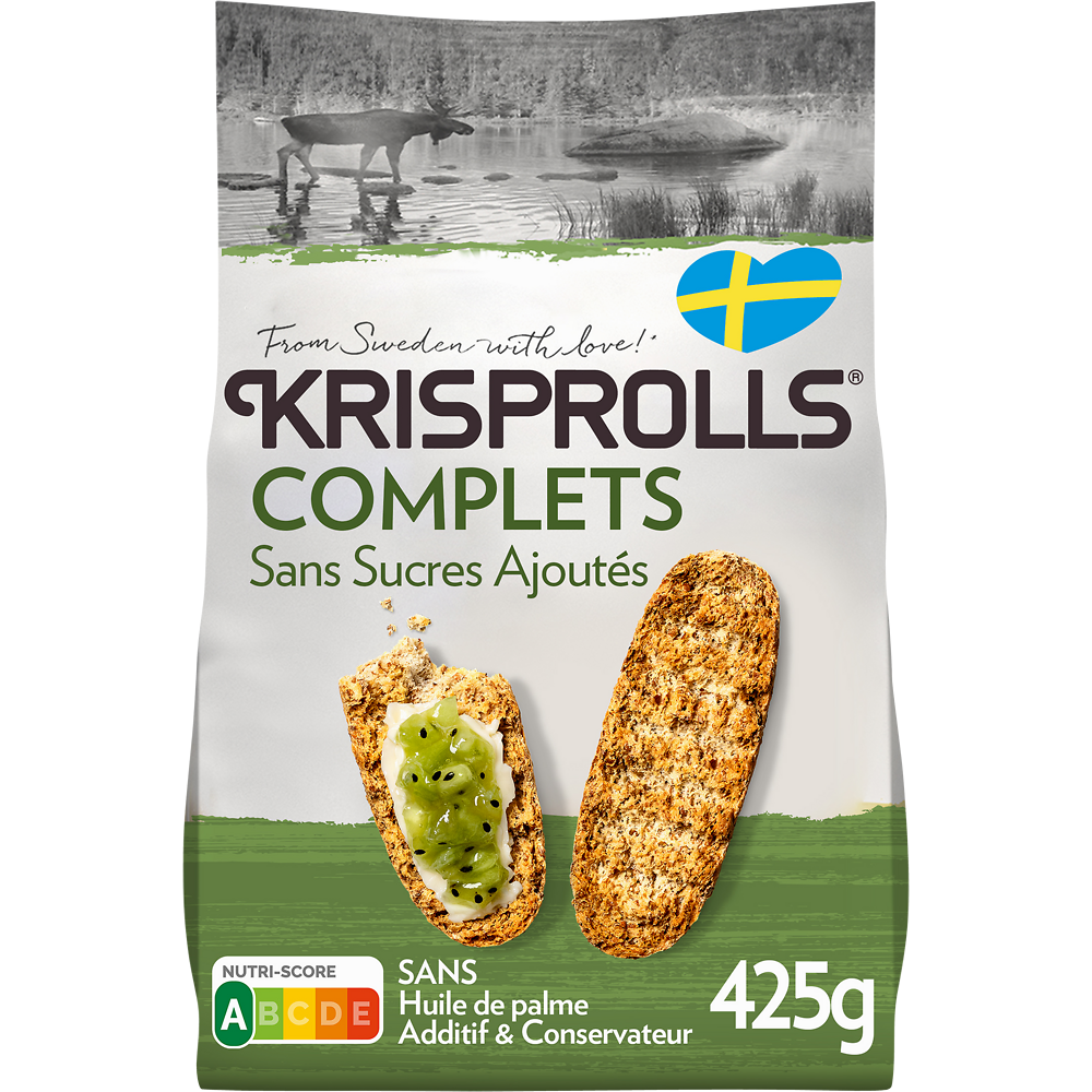 Petits pains suédois complets Sans sucres ajoutés KRISPROLLS - Paquetde 425g