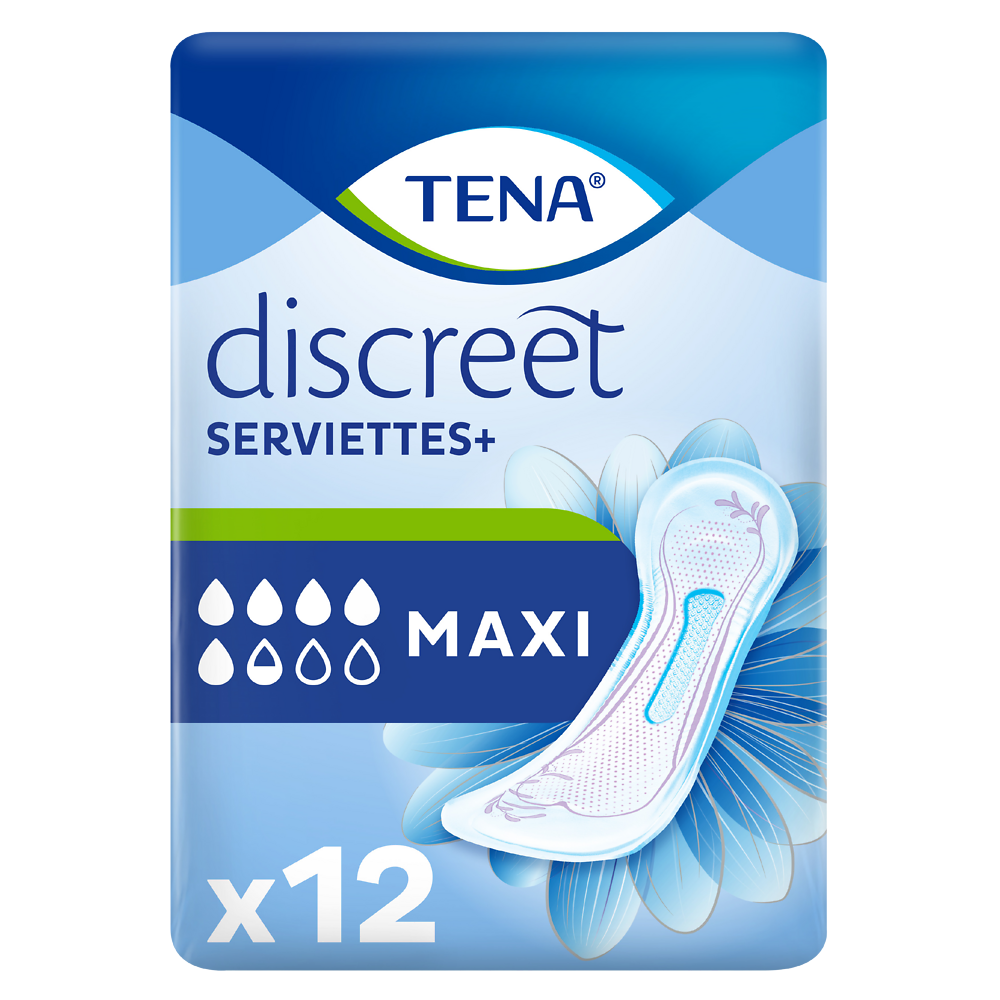 Serviettes incontinence maxi TENA LADY, x12