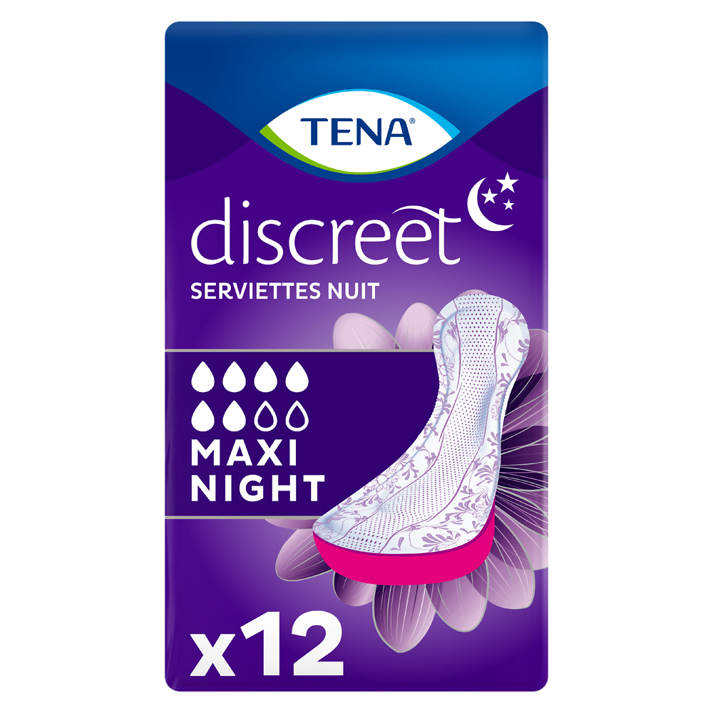 Serviettes pour incontinence Silky Softness maxi night TENA LADY, x12