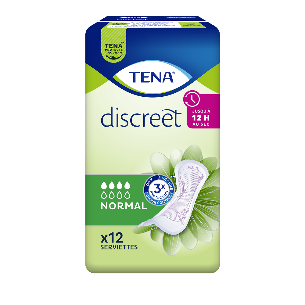 Serviettes pour incontinence normal discret TENA LADY, x12