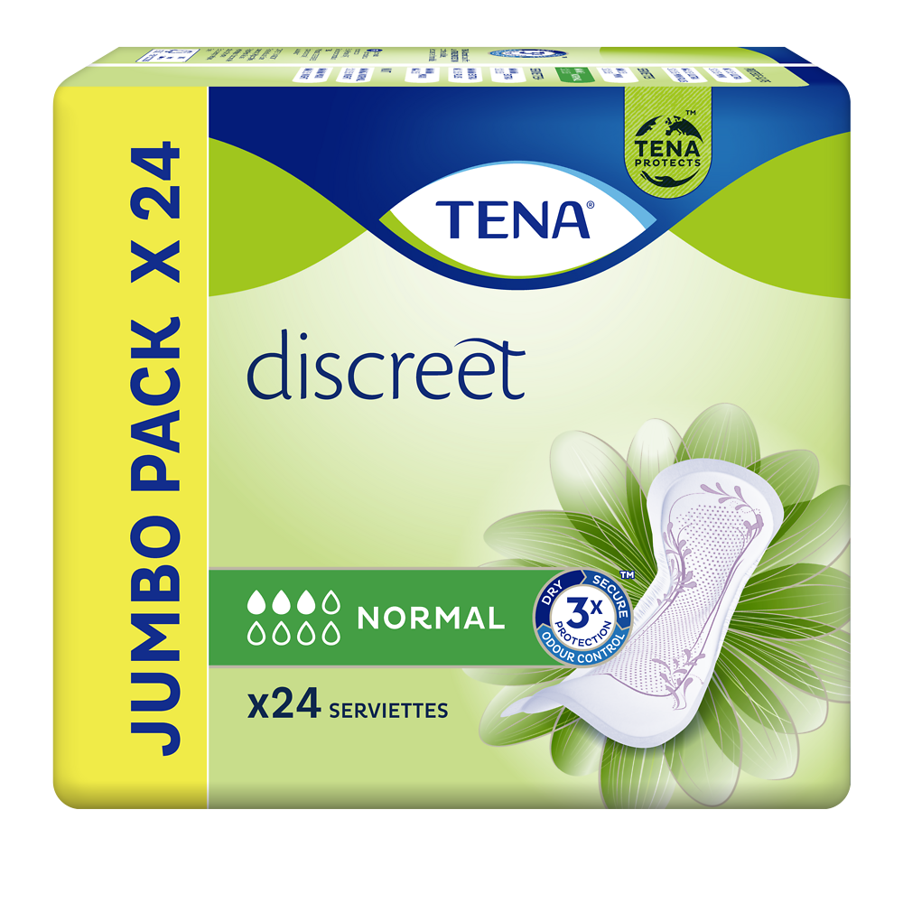 Serviette pour incontinence normal discreet TENA LADY, x24