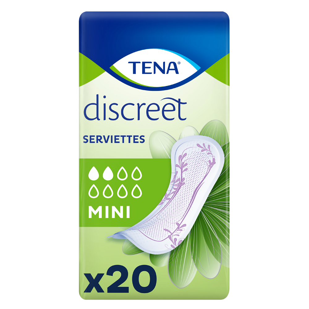 Serviettes pour incontinence discreet mini TENA LADY, x20