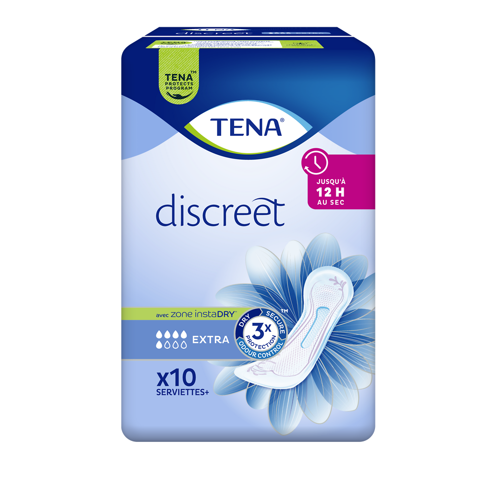 Serviettes incontinence discreet extra TENA LADY, x10