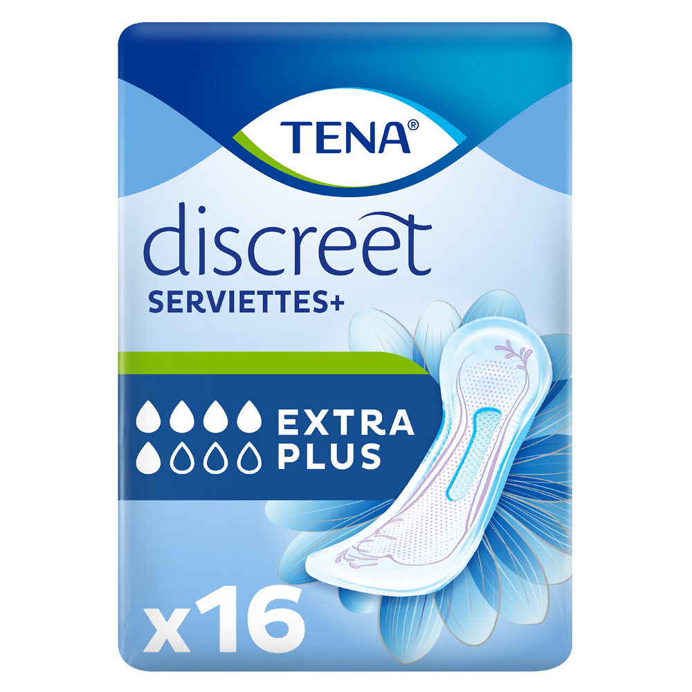 Serviettes incontinence discreet extra plus TENA LADY, x16