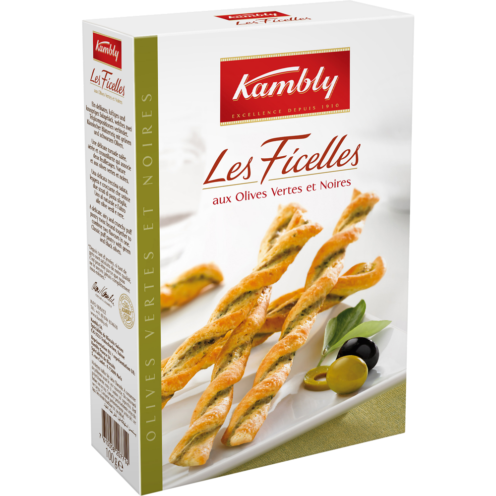 Ficelles aux olives vertes KAMBLY, 100g