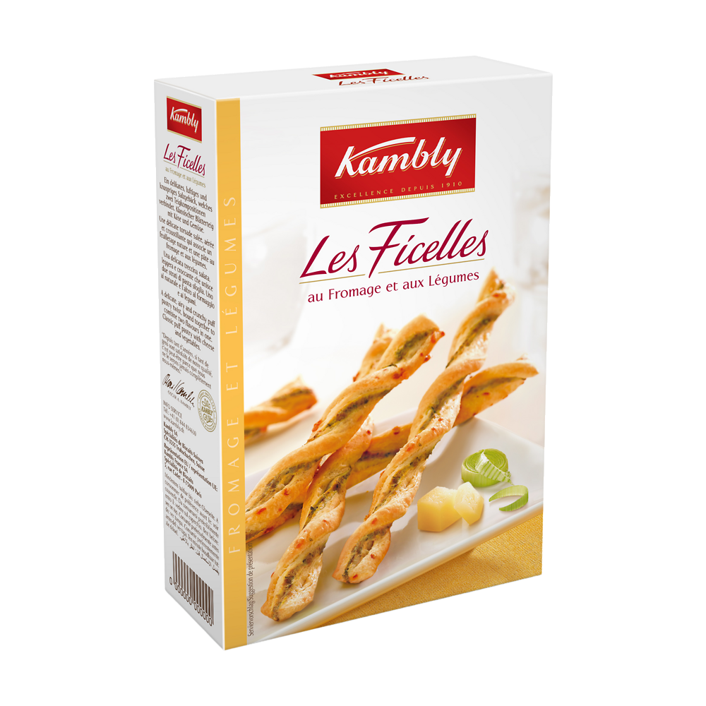 Ficelles au fromage et aux légumes KAMBLY, 100g