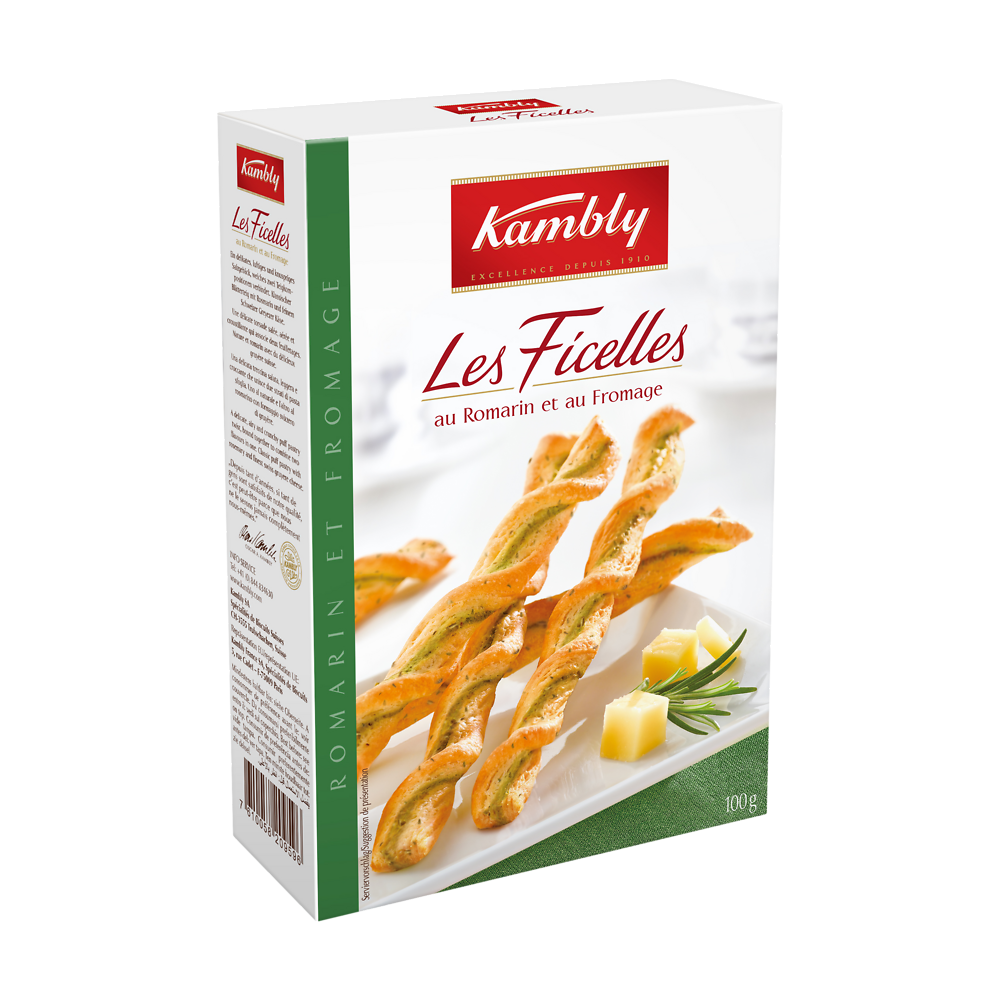 Ficelles au romarin et au fromage KAMBLY, paquet de 100g