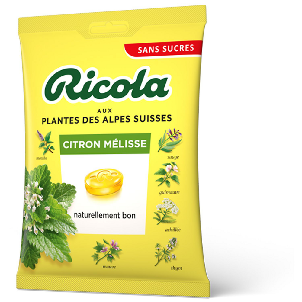 Bonbons pastilles goût citron melisse RICOLA, 70g