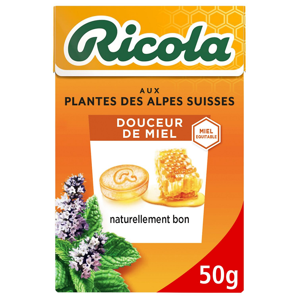 Ricola sans sucres douceur de miel boîte de 50g