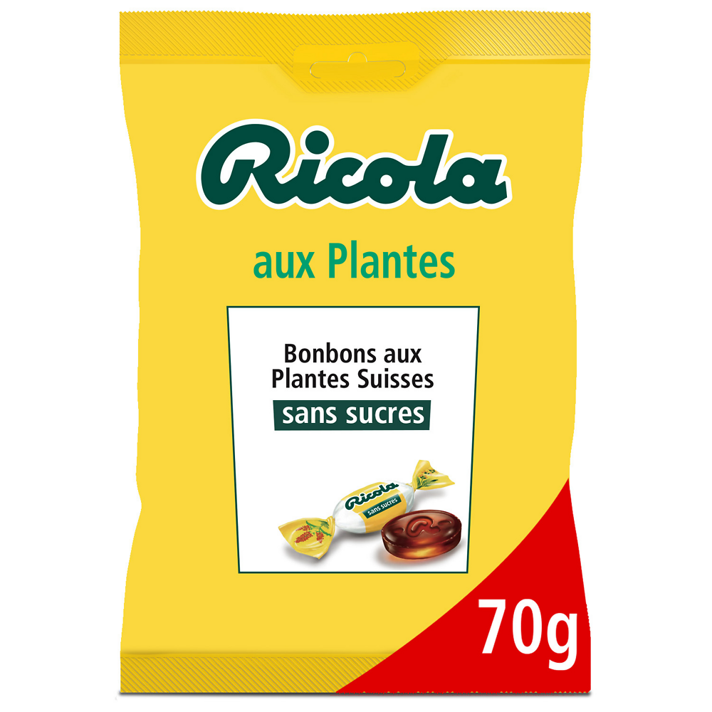 Bonbons sans sucre aux plantes et à la stévia RICOLA, 70g