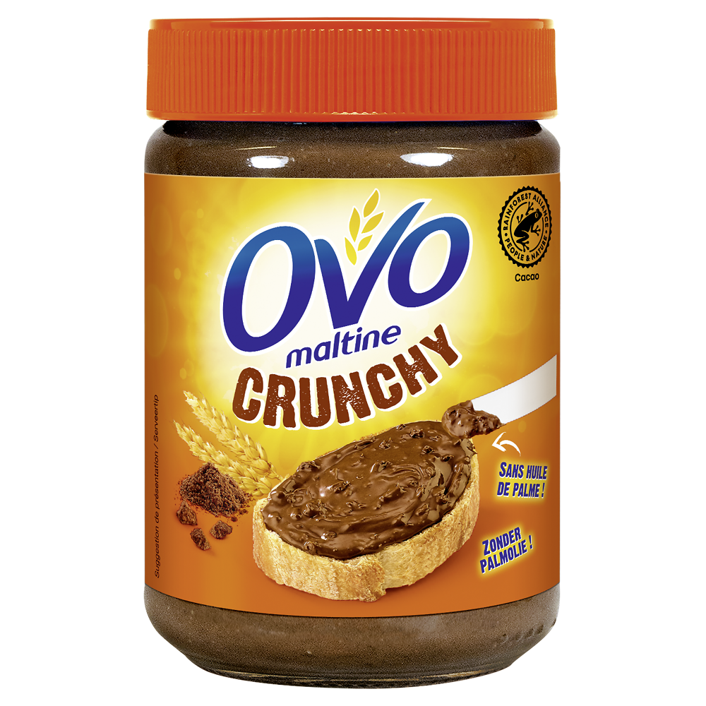 Pâte à tartiner crunchy avec pépites croustillantes OVOMALTINE, 360g