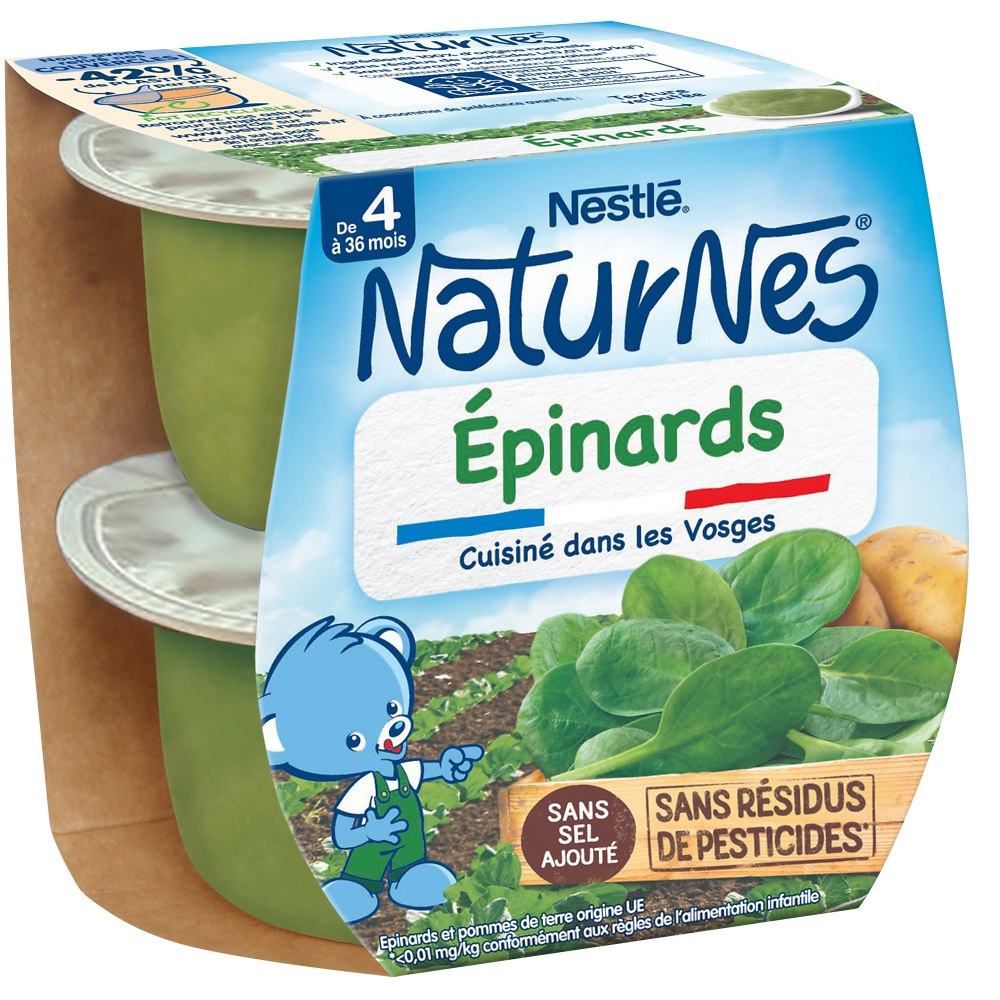 Bol Légume Épinards 4/6M+ NATURNES - 2x130g