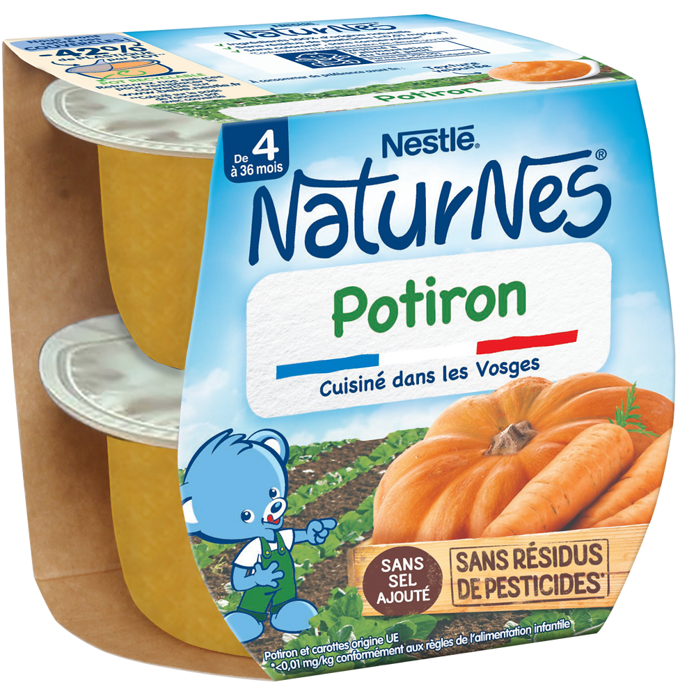 Bols Légume Potiron 4M+ NATURNES - 2x130g