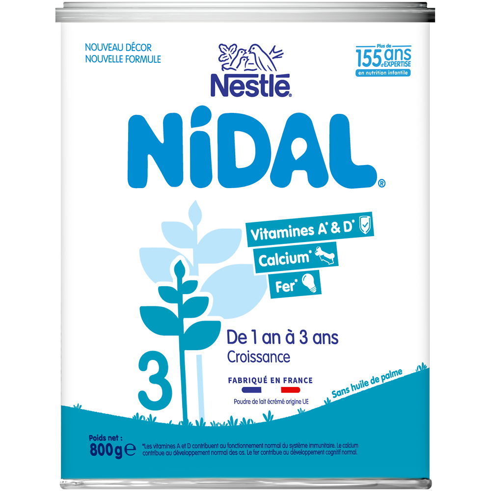 Lait croissance en poudre dès 12M NIDAL - Boîte 800g