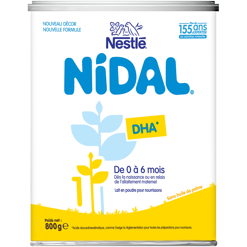 Lait infantile en poudre 1er âge 0-6M NIDAL - Boîte 800g