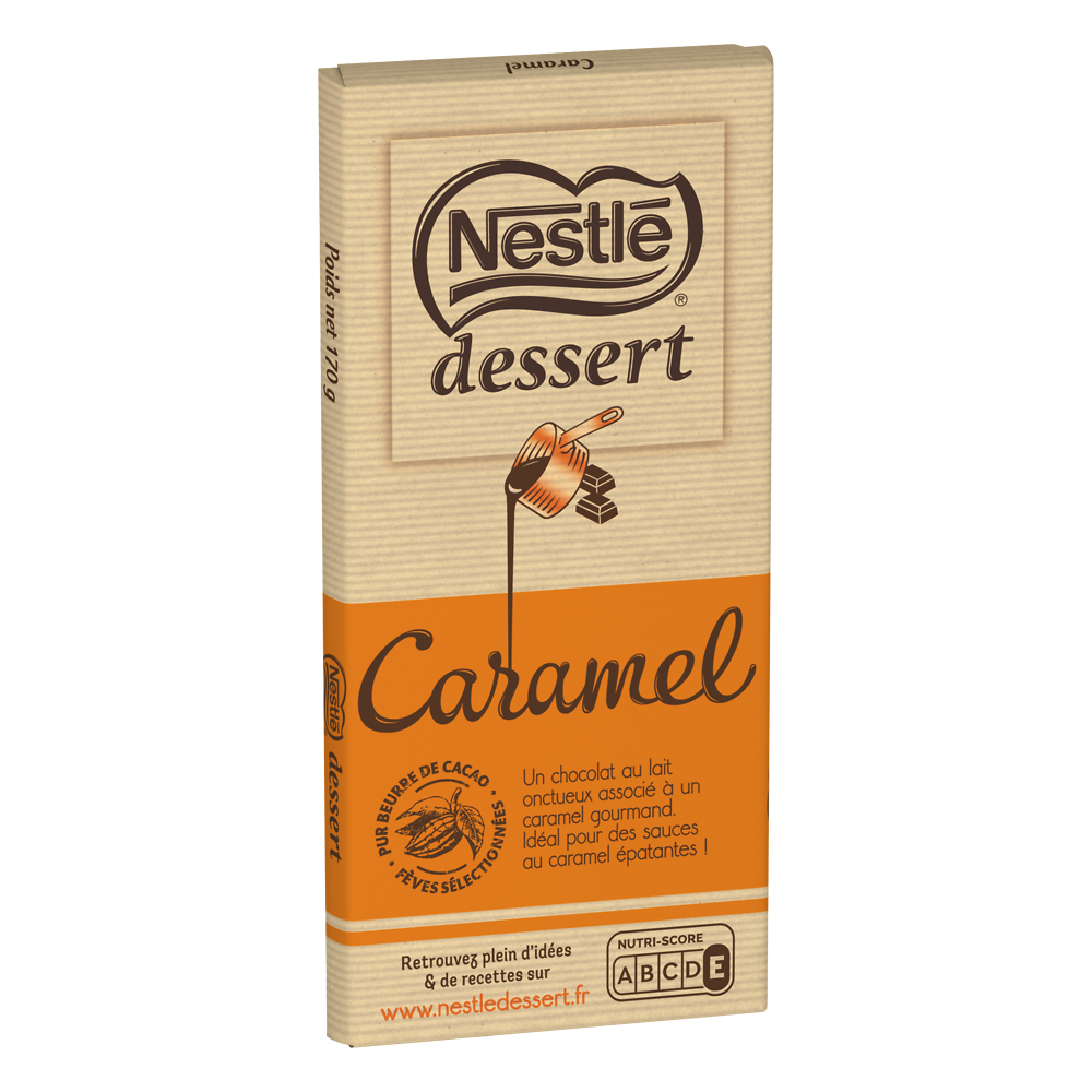 Chocolat lait au caramel pâtissier NESTLE DESSERT - Tablette 170g