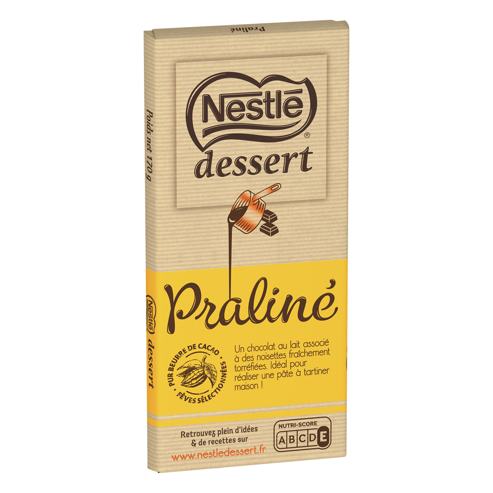 Chocolat lait praliné pâtissier NESTLE DESSERT - Tablette 170g