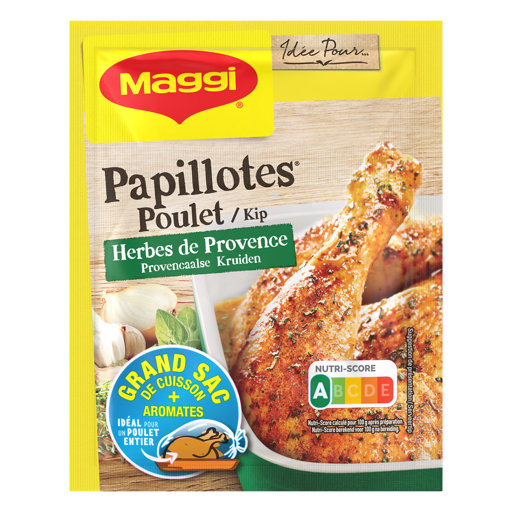 Assaisonnement papillottes de poulet aux herbes de Provence MAGGI, sachet de 34g