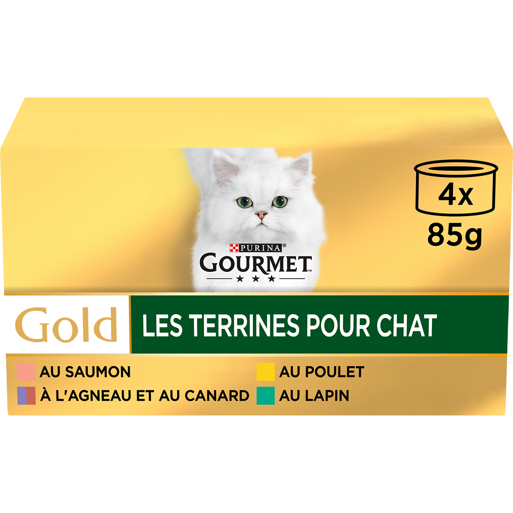 Sachets fraîcheur pour chat GOLD Les Terrines GOURMET - 4x85g