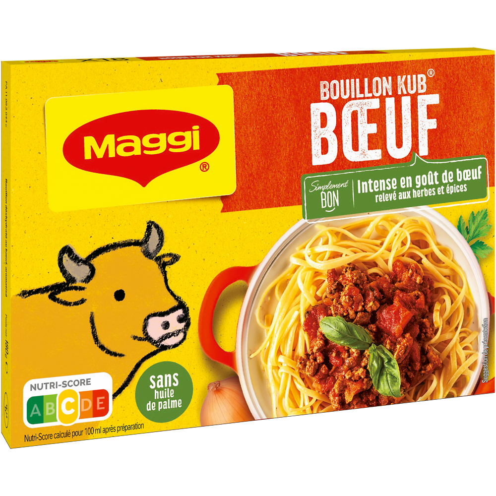 Bouillon cube boeuf MAGGI, boite de 18 cubes, 180g