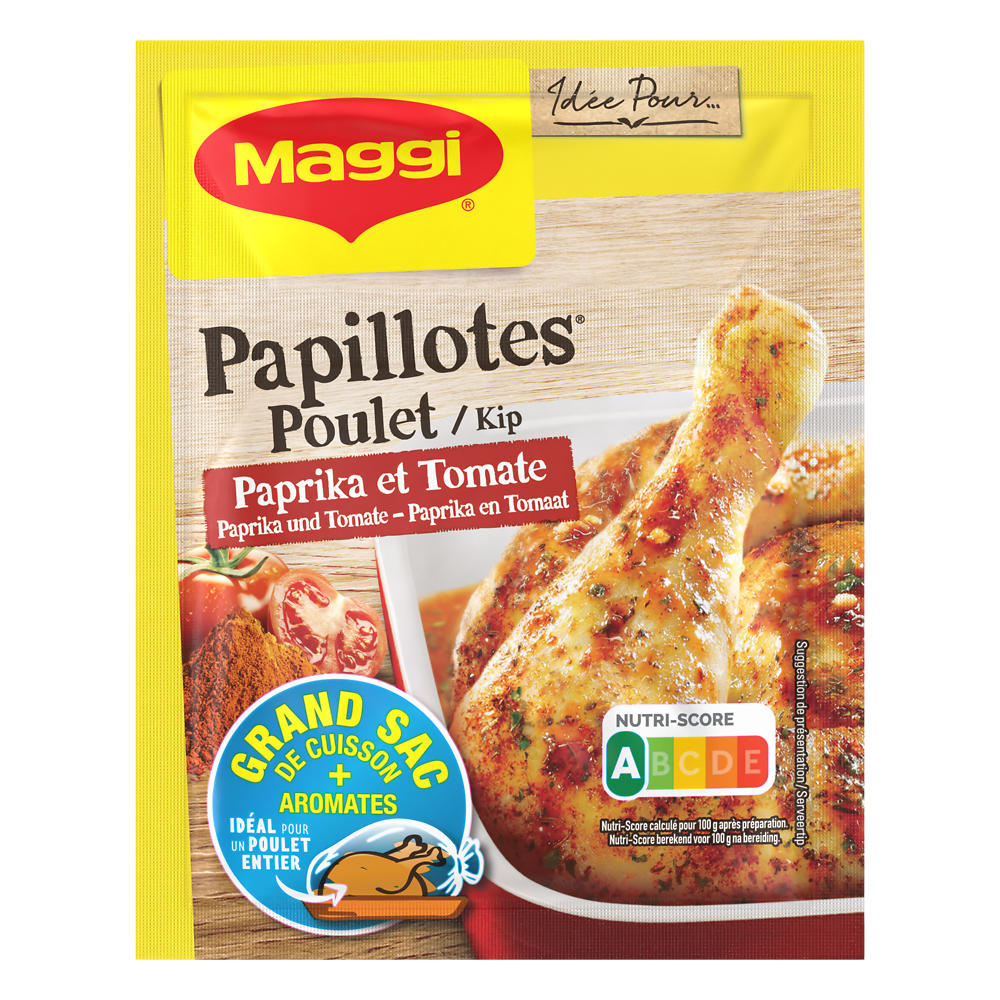 Assaisonnement papillotes de poulet paprika MAGGI, sachet de 28g