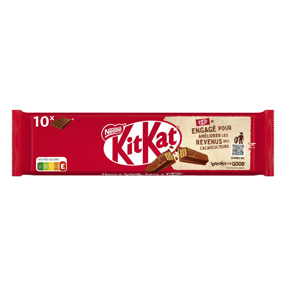 Barres de chocolat au lait KITKAT - 10 barres de 41,5g