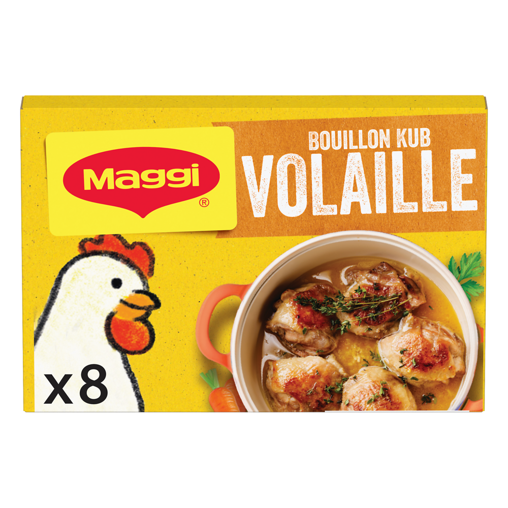 Bouillon cube volaille MAGGI, boite de 8 cubes, 80g