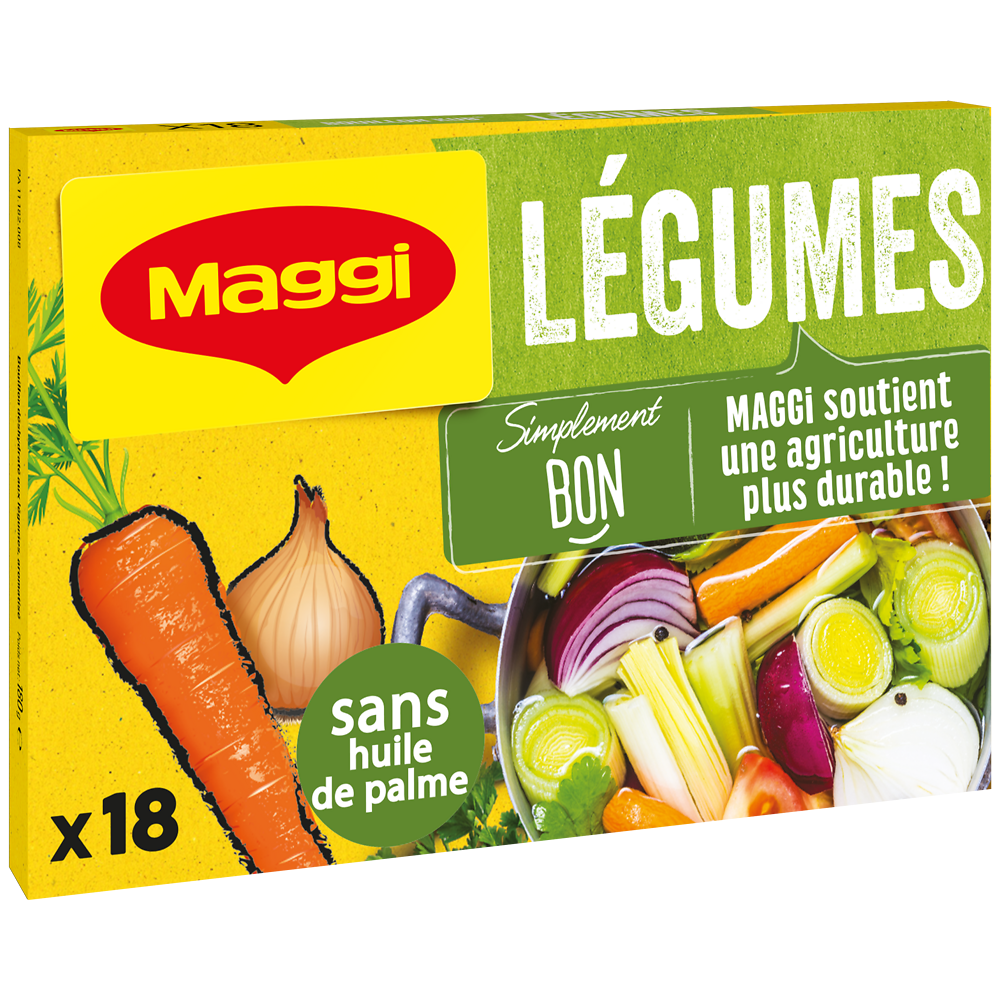 Bouillon cube légumes MAGGI, boite de 18 cubes, 180g