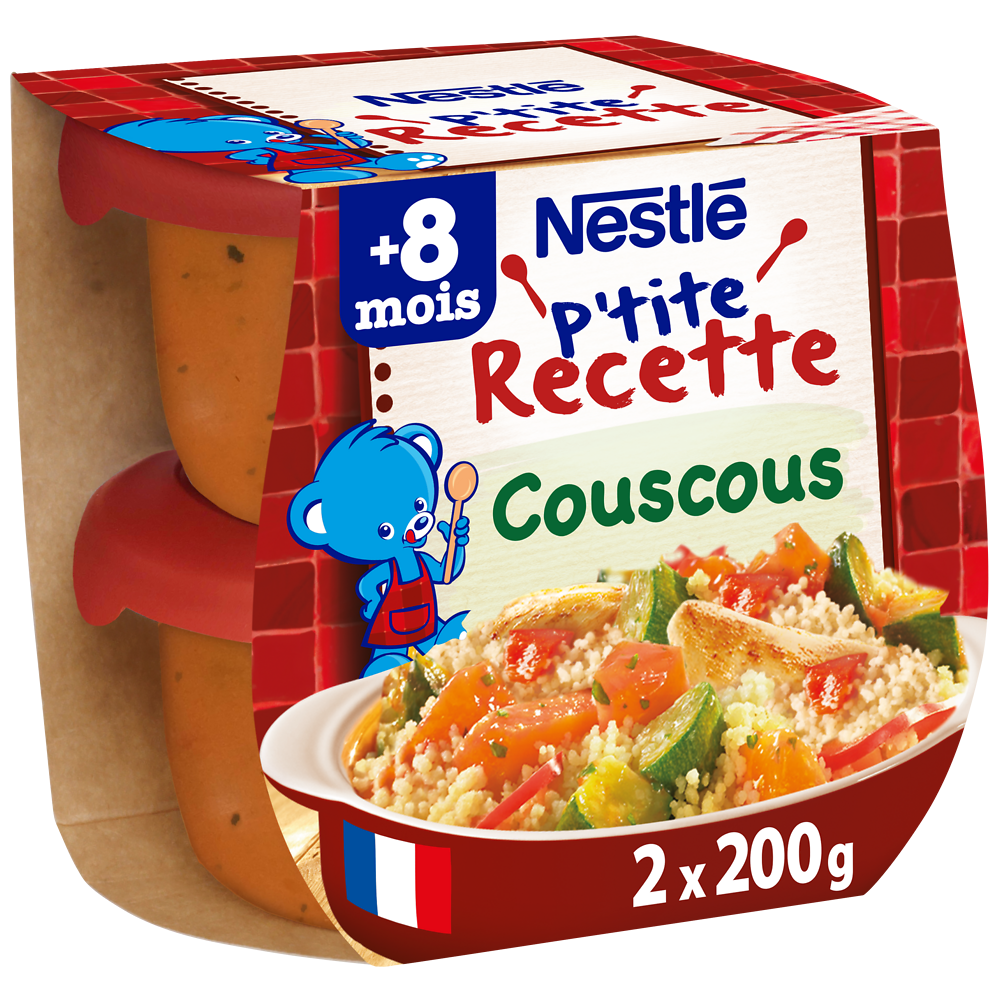 Plats complets P'TITE RECETTE Couscous 8M+ NESTLE - 2x200g