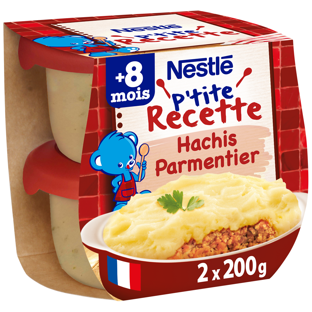 Plats complets P'TITE RECETTE Hachis Parmentier 8M+ NESTLE - 2x200g