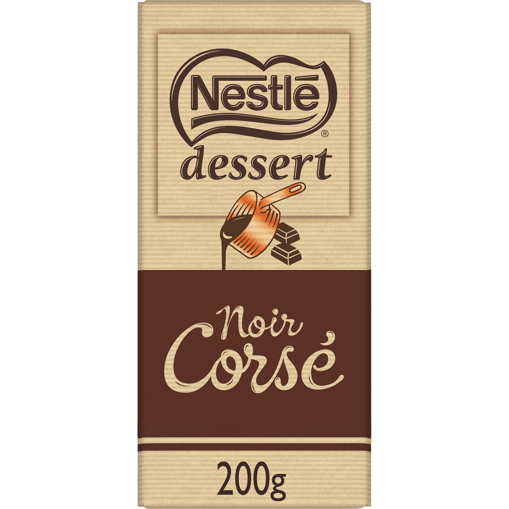 Chocolat noir corsé pâtissier NESTLE DESSERT - Tablette 200g