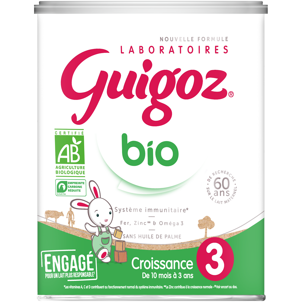 Lait croissance en poudre BIO dès 12M GUIGOZ OPTIPRO - Boîte 800g