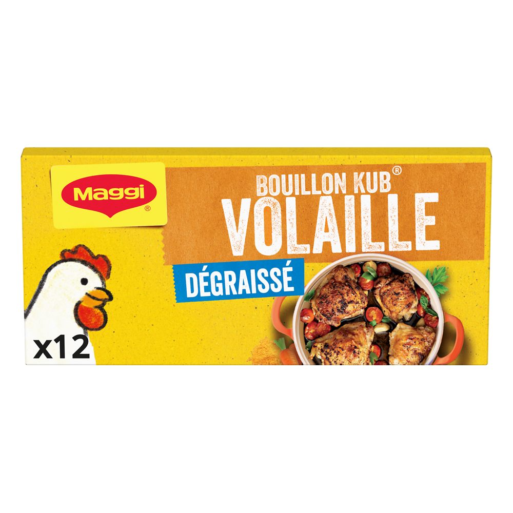 Bouillon cube volaille dégraissé MAGGI, boite de 12 cubes, 120g