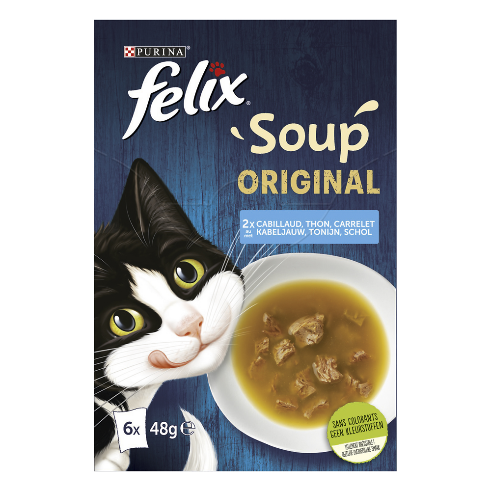 Sachets fraîcheur pour chat Soup Original Sélection Poissons FELIX - 6x48g