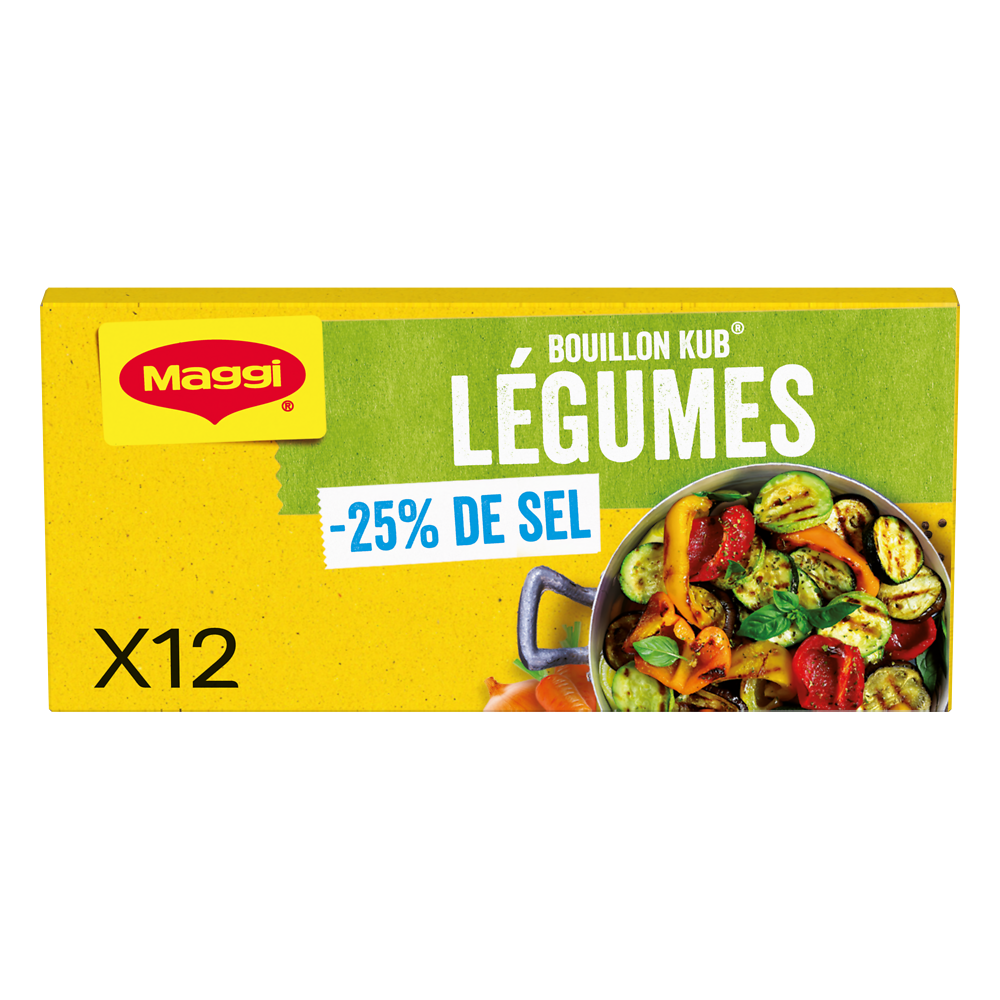 Bouillon cube légumes -25% de sel, 120g