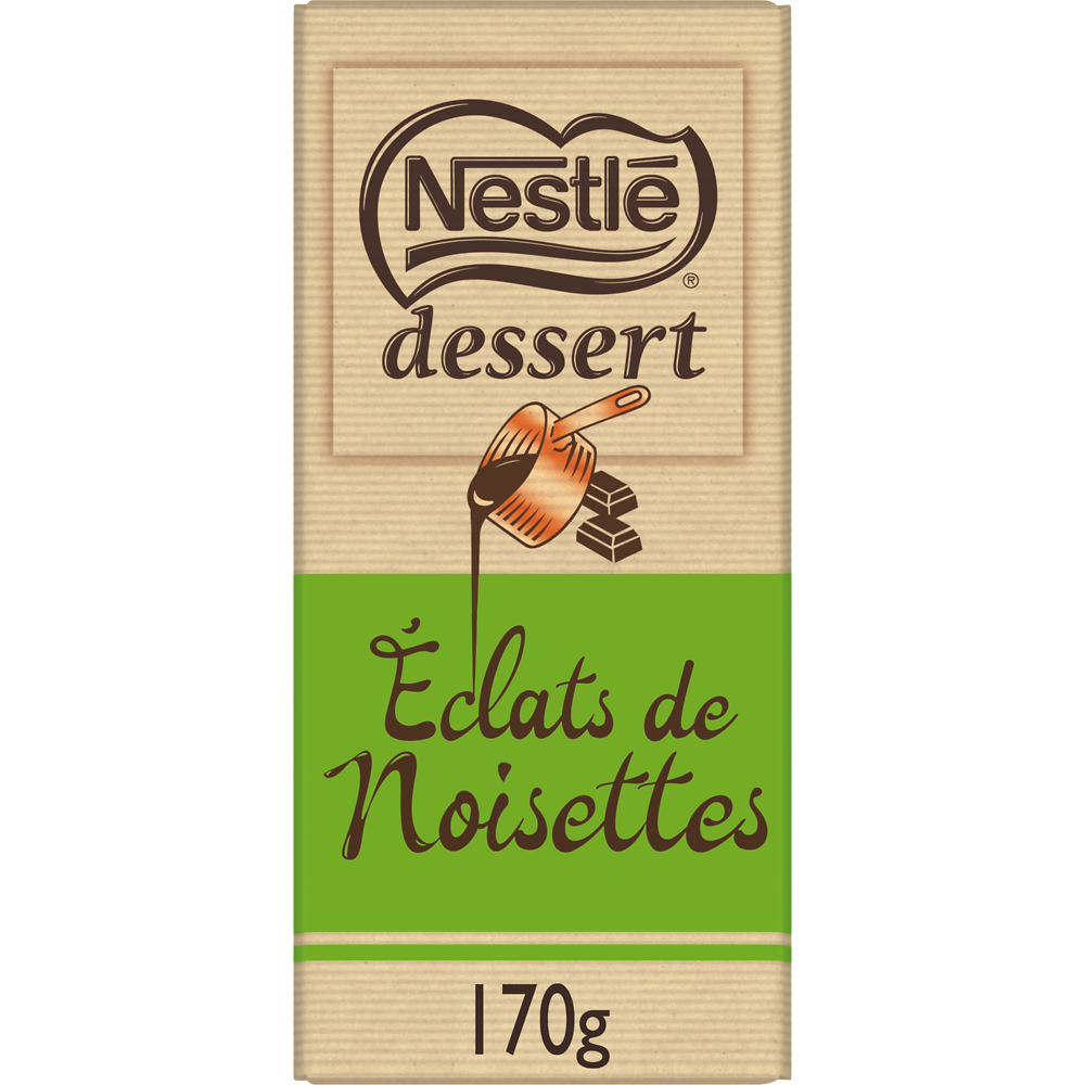 Chocolat noir éclats noisettes pâtissier NESTLE DESSERT - Tablette 170g