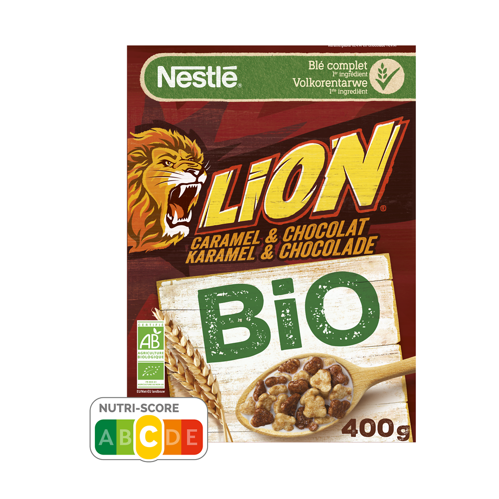 Céréales au caramel et chocolat Bio LION - 400g