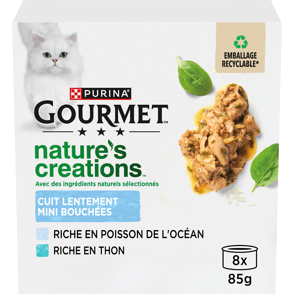 Fraîcheur chat Nature's Creations Poisson Océan Thon GOURMET - 8x85g