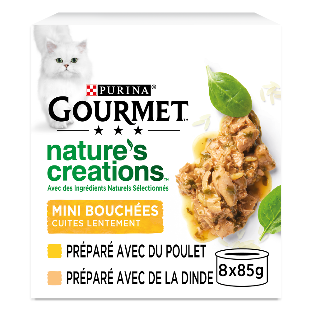 fraîcheur chat Nature's Creations Poulet et Dinde GOURMET - 8x85g