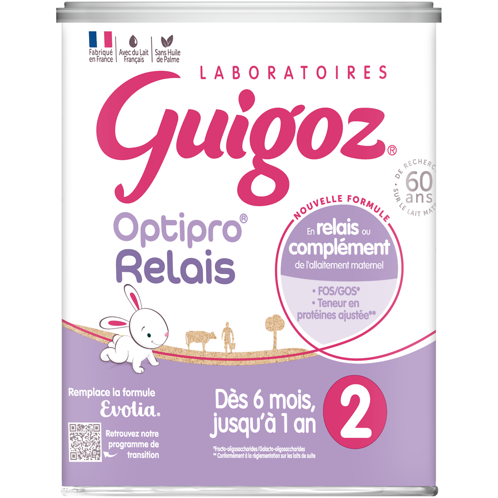 Lait infantile en poudre 2ème âge 0-6M GUIGOZ EVOLIA - Boîte 800g